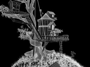realistic tree house 3D Model