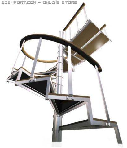 spiral stair 1 3D Модель .c4d .max .obj .3ds .fbx .stl .blend