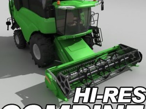hires combine harvester 3D Model