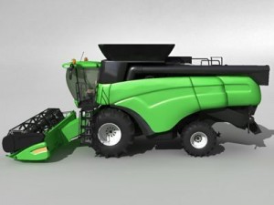 hires combine harvester Modèle 3D