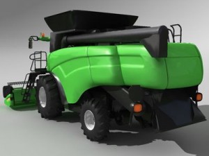 hires combine harvester Modèle 3D