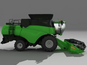 hires combine harvester Modèle 3D