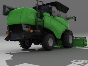 hires combine harvester Modèle 3D