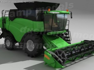 hires combine harvester Modèle 3D