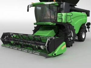 hires combine harvester 3D Model