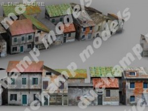 low poly houses Modelo 3D