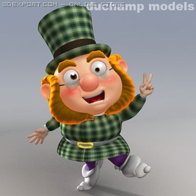 cartoon dwarf leprechaun rig Modèle 3D .c4d .max .obj .3ds .fbx .stl .blend 