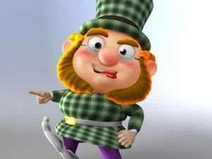 cartoon dwarf leprechaun rig 3D Model