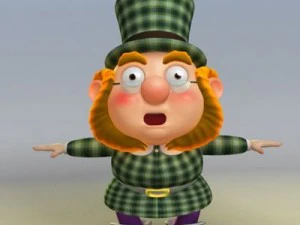 cartoon dwarf leprechaun rig 3D Model