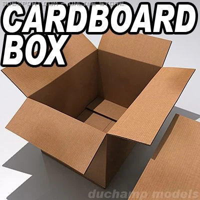 cardboard box 3D Model .c4d .max .obj .3ds .fbx .stl .blend 