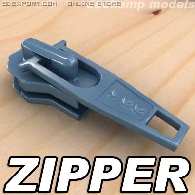 metal zipper 3D Model .c4d .max .obj .3ds .fbx .stl .blend 