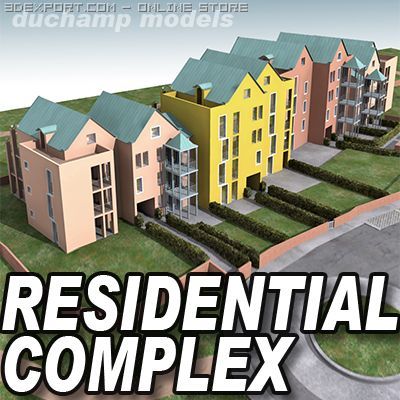 residential complex Modelo 3D .c4d .max .obj .3ds .fbx .stl .blend 