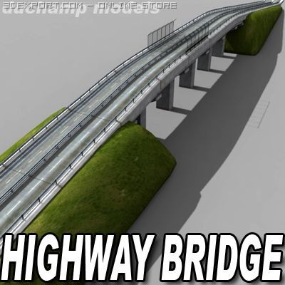 highway bridge 3D Model .c4d .max .obj .3ds .fbx .stl .blend 