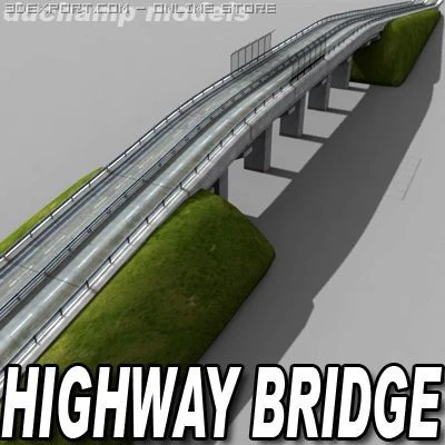 highway bridge 3D Model .c4d .max .obj .3ds .fbx .stl .blend 
