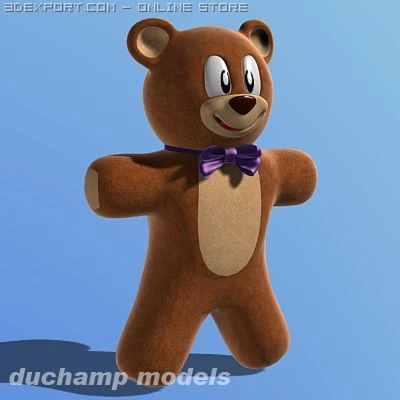 teddy bear 3D Model .c4d .max .obj .3ds .fbx .stl .blend