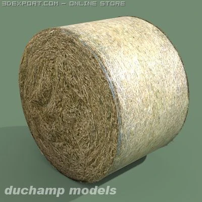 hay round bale 3D Model .c4d .max .obj .3ds .fbx .stl .blend 