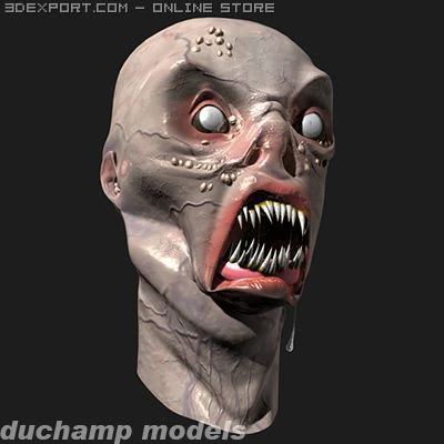 괴물 머리 3D 모델 .c4d .max .obj .3ds .fbx .stl .blend 