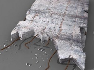 concrete wall chunk 3D Model