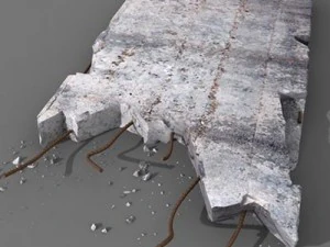 concrete wall chunk 3D Model