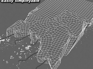 concrete wall chunk 3D Model