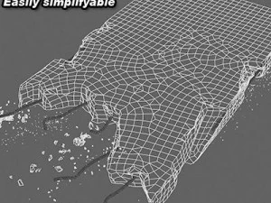 concrete wall chunk 3D Model