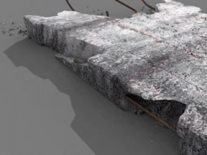 concrete wall chunk 3D Model