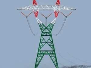 high voltage powerline 3D Model