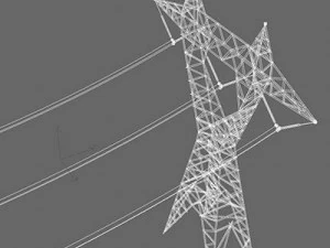 high voltage powerline 3D Model
