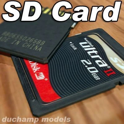 sd card 3D Model .c4d .max .obj .3ds .fbx .stl .blend 