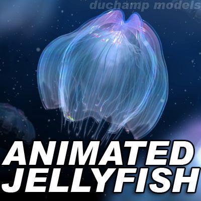 animated jellyfish Modelo 3D .c4d .max .obj .3ds .fbx .stl .blend 