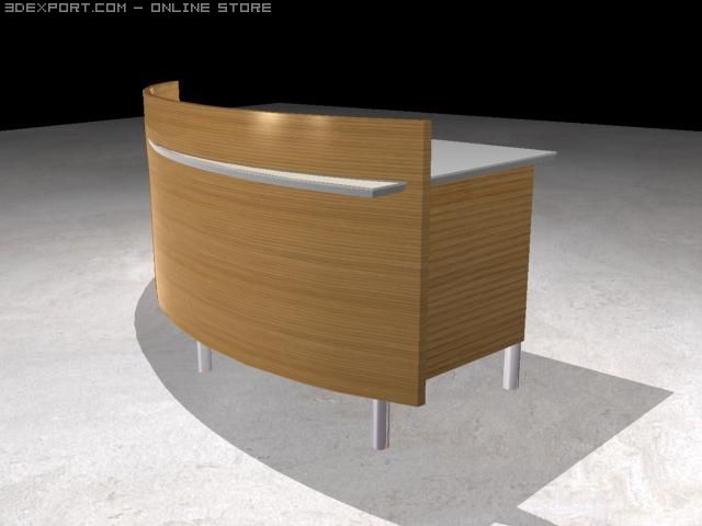 modern receptionist desk Model 3D .c4d .max .obj .3ds .fbx .stl .blend 