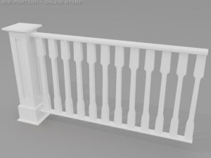 wooden handrail Modèle 3D