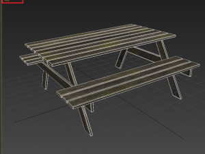 outdoor bench 3D-Modell