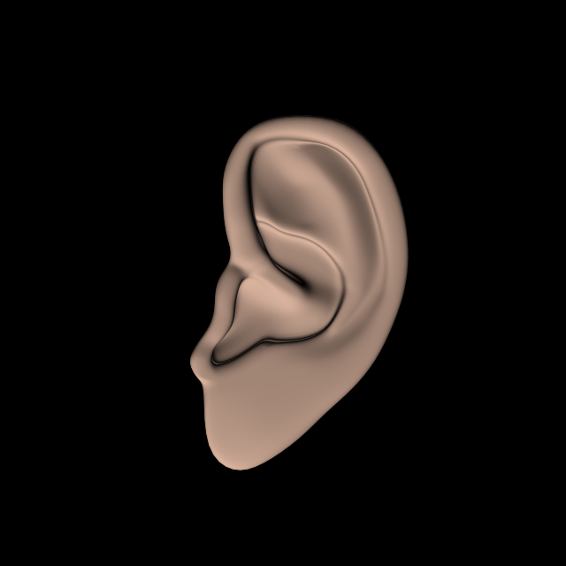 low poly ear 3D 模型 .c4d .max .obj .3ds .fbx .stl .blend 