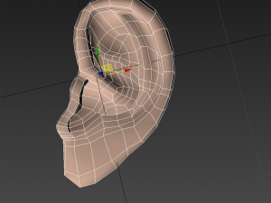 low poly ear 3D 模型