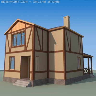 german house 3D Model .c4d .max .obj .3ds .fbx .stl .blend 