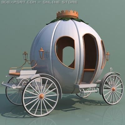 pumpkin cart 3D Model .c4d .max .obj .3ds .fbx .stl .blend 