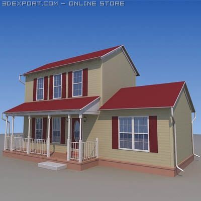 american house 1 3D Model .c4d .max .obj .3ds .fbx .stl .blend 
