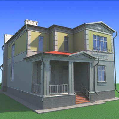 modern home2 Model 3D .c4d .max .obj .3ds .fbx .stl .blend