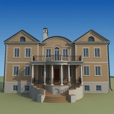 2storey home Modelo 3D .c4d .max .obj .3ds .fbx .stl .blend 