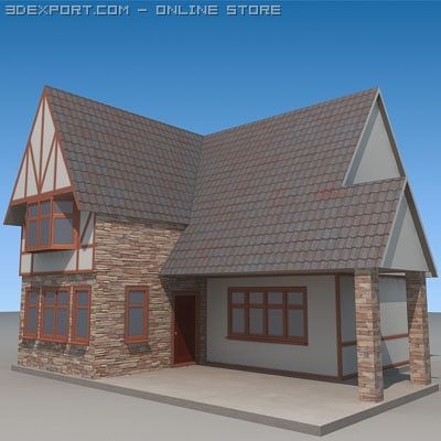 low poly house 3 Model 3D .c4d .max .obj .3ds .fbx .stl .blend 