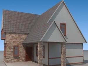 low poly house 3 Model 3D
