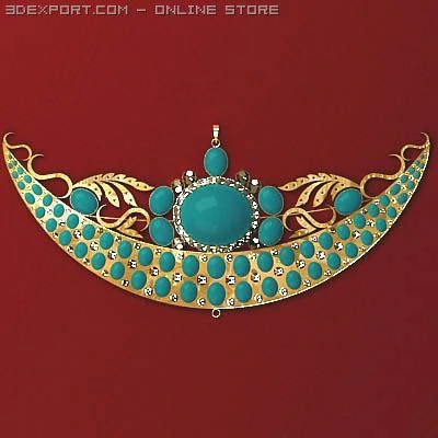 russian brooch 3D Model .c4d .max .obj .3ds .fbx .stl .blend 