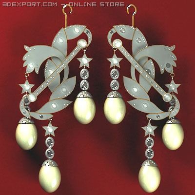french ear rings 3D 模型 .c4d .max .obj .3ds .fbx .stl .blend 