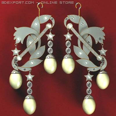 french ear rings 3D Model .c4d .max .obj .3ds .fbx .stl .blend 