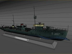 trawler the ship land mine t207 1940 3D Model
