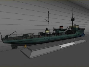 trawler the ship land mine t207 1940 3D Model
