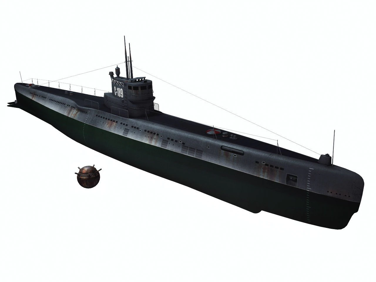 s189  project 613  russian submarine 3D Model .c4d .max .obj .3ds .fbx .stl .blend 