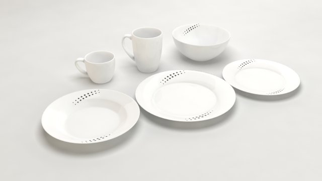 common round dishes Modelo 3D .c4d .max .obj .3ds .fbx .stl .blend 