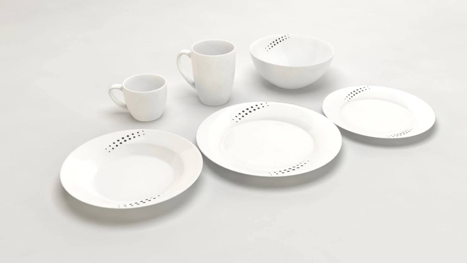 common round dishes 3D Model .c4d .max .obj .3ds .fbx .stl .blend 
